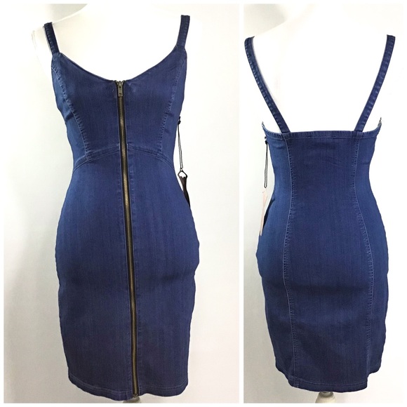 Denim T Strap Dress - Picture 2 of 4